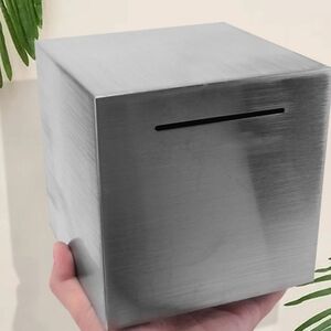 Stainless Steel Cube Piggy Bank 12x12 *New*